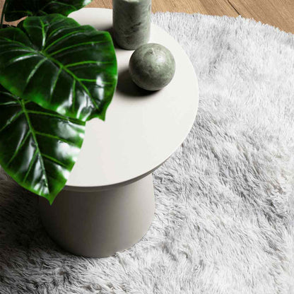 vidaXL Teppich Shaggy Hochflor NAVARRA Silbergrau 120x120 cm Polyester