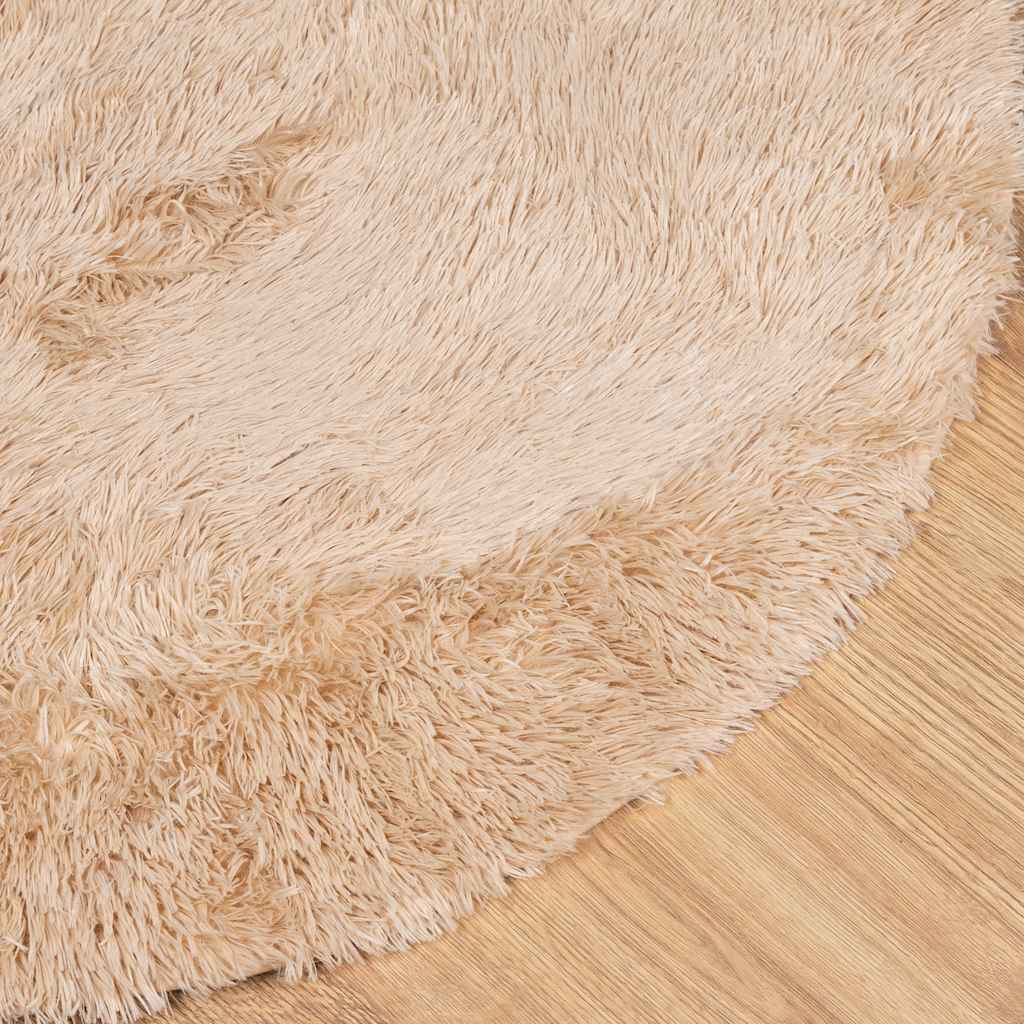 vidaXL Tapis à poils longs Shaggy NAVARRA Beige 160x160 cm Polyester
