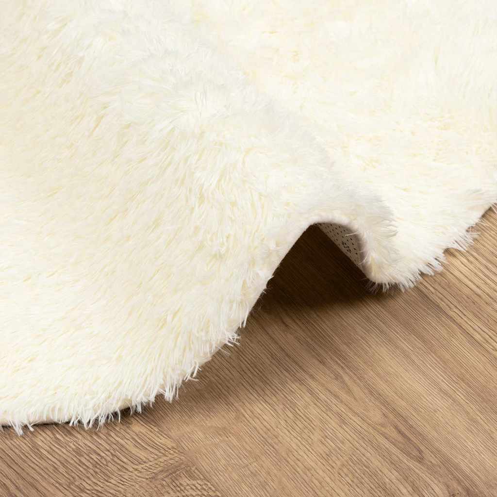 Teppich Shaggy Hochflor NAVARRA Creme 160x160 cm Polyester