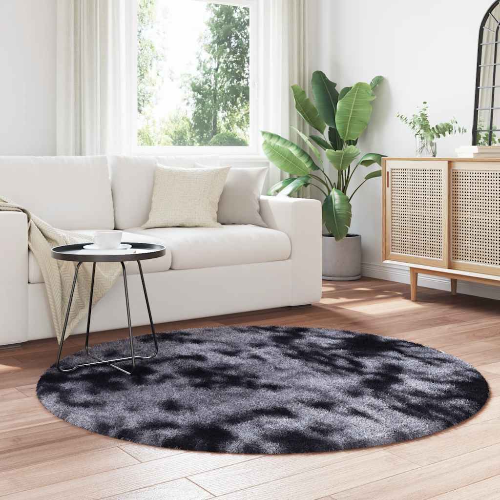 vidaXL Teppich Shaggy Hochflor NAVARRA Dunkelgrau 160x160 cm Polyester
