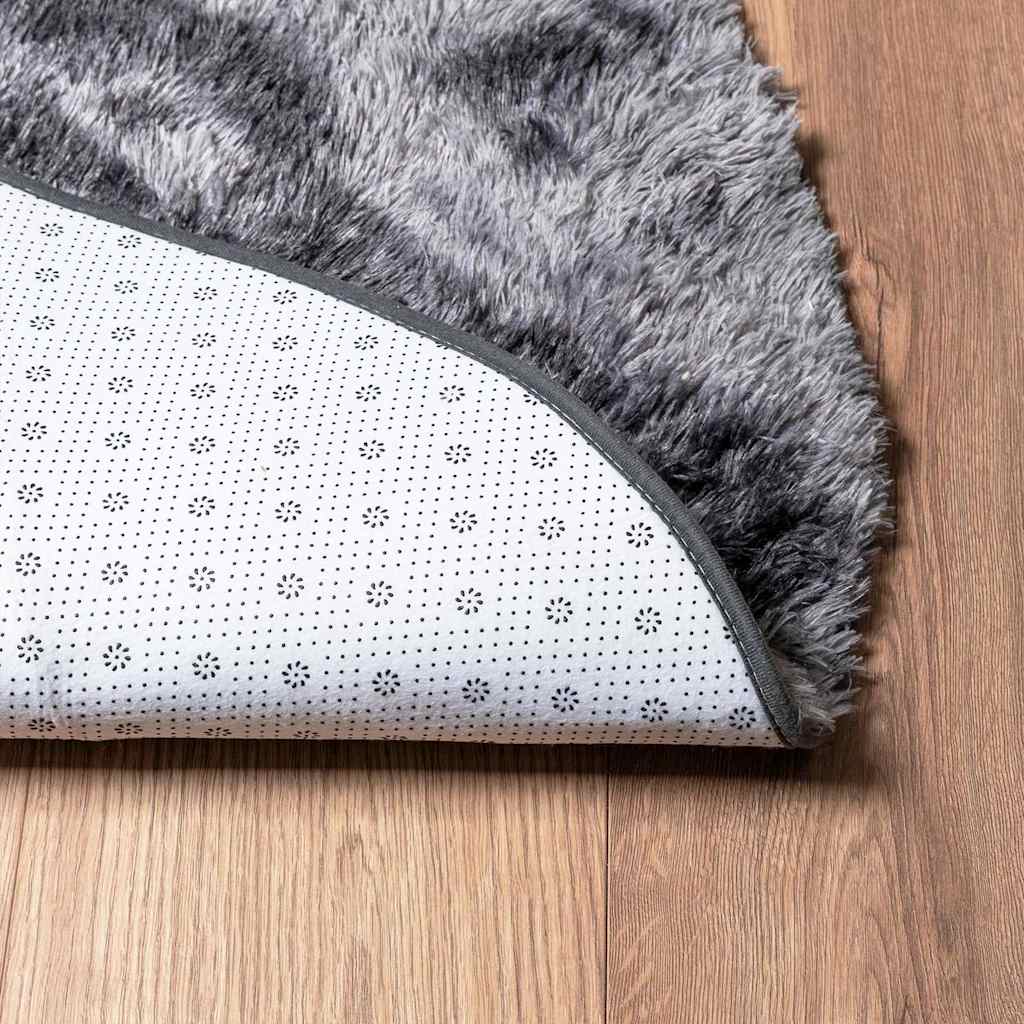 vidaXL Teppich Shaggy Hochflor NAVARRA Dunkelgrau 160x160 cm Polyester