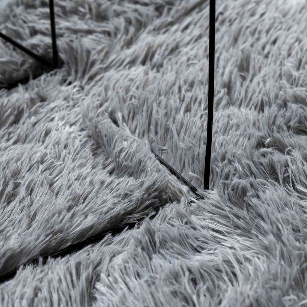 vidaXL Tapis Shaggy à poils longs NAVARRA Gris clair 160x160 cm Polyester