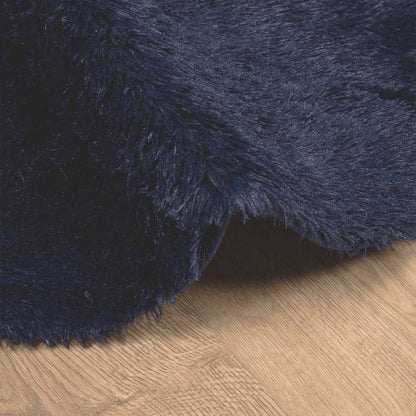 vidaXL Tapis à poils longs Shaggy NAVARRA Bleu marine 160x160 cm Polyester