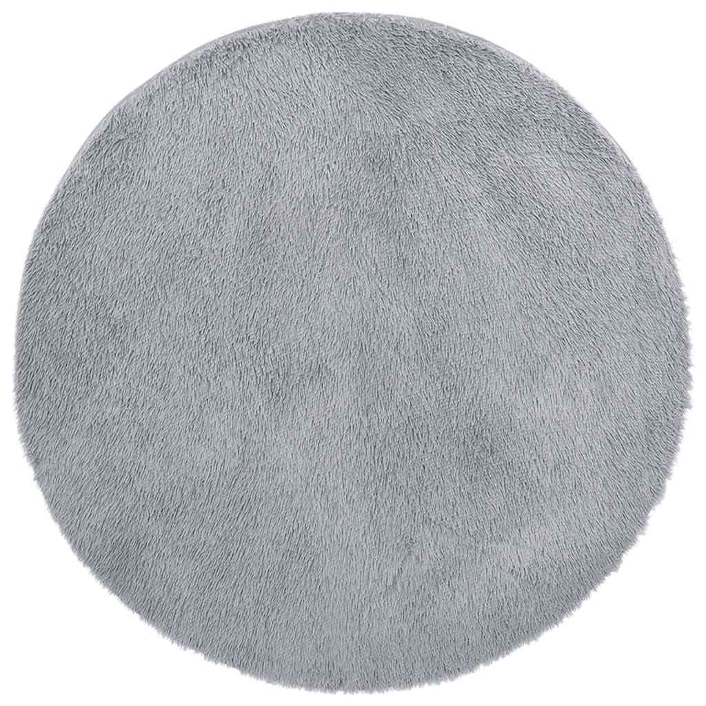 vidaXL Teppich Shaggy Hochflor NAVARRA Hellgrau 200x200 cm Polyester