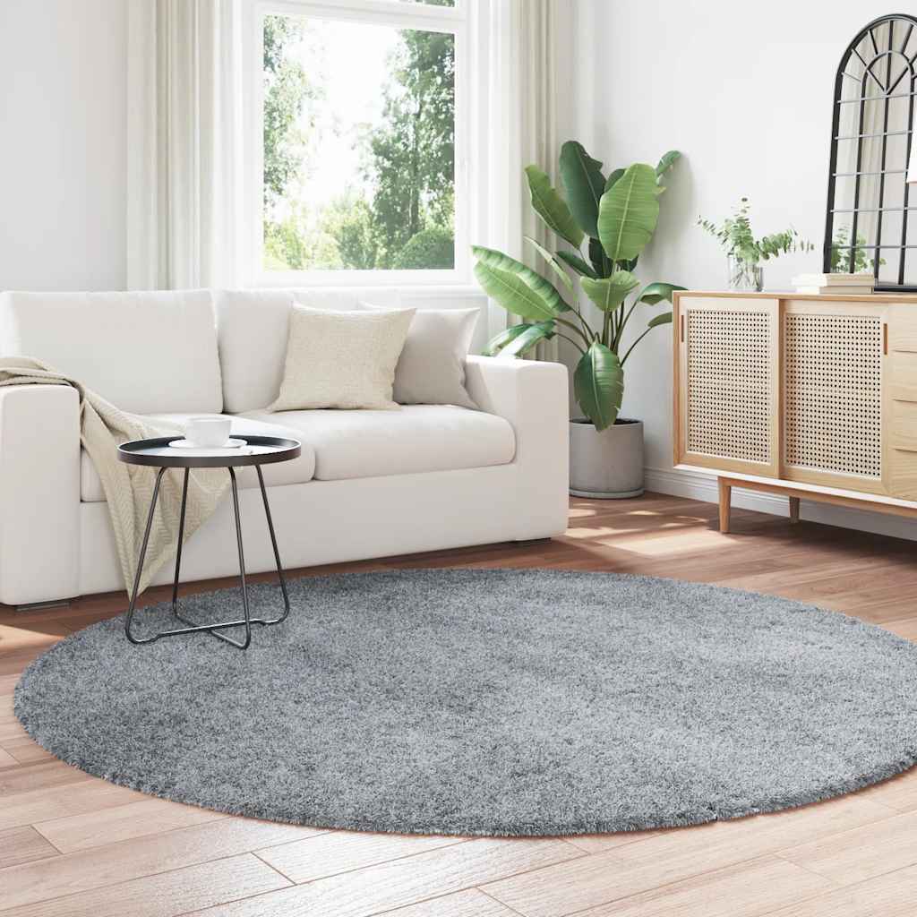 vidaXL Teppich Shaggy Hochflor NAVARRA Hellgrau 200x200 cm Polyester