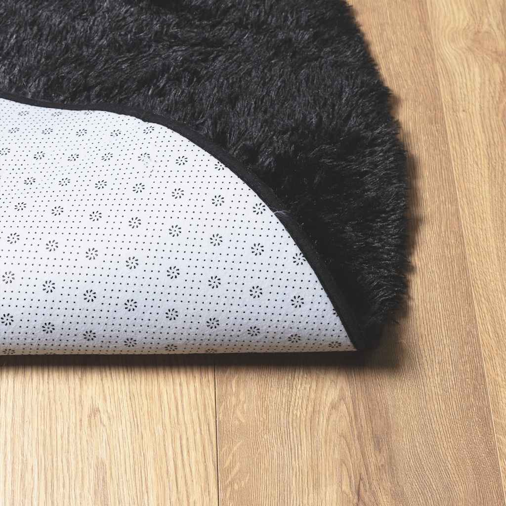 vidaXL Teppich Shaggy Hochflor NAVARRA Schwarz 240x240 cm Polyester