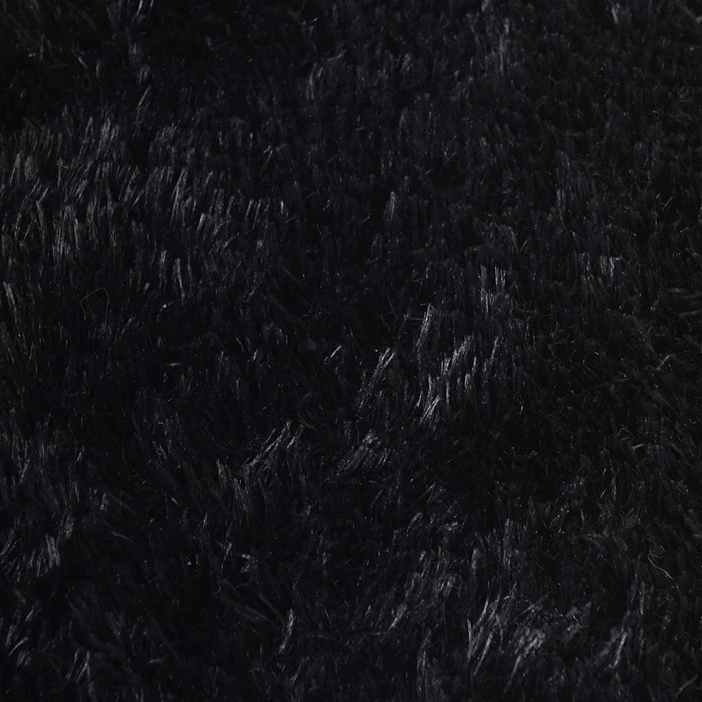 vidaXL Teppich Shaggy Hochflor NAVARRA Schwarz 240x240 cm Polyester