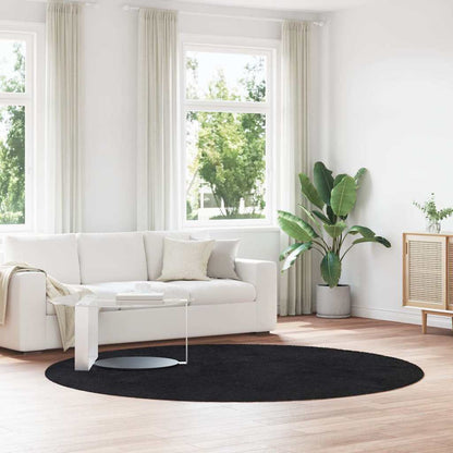 vidaXL Teppich Shaggy Hochflor NAVARRA Schwarz 240x240 cm Polyester