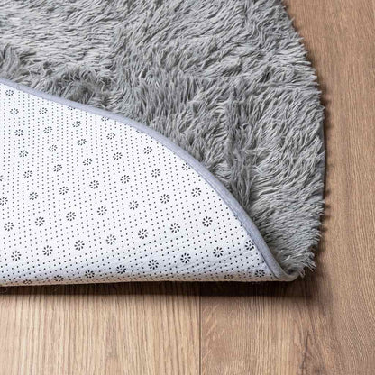 vidaXL Teppich Shaggy Hochflor NAVARRA Hellgrau 240x240 cm Polyester