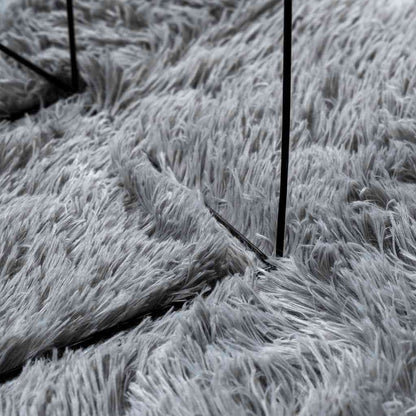 vidaXL Teppich Shaggy Hochflor NAVARRA Hellgrau 240x240 cm Polyester