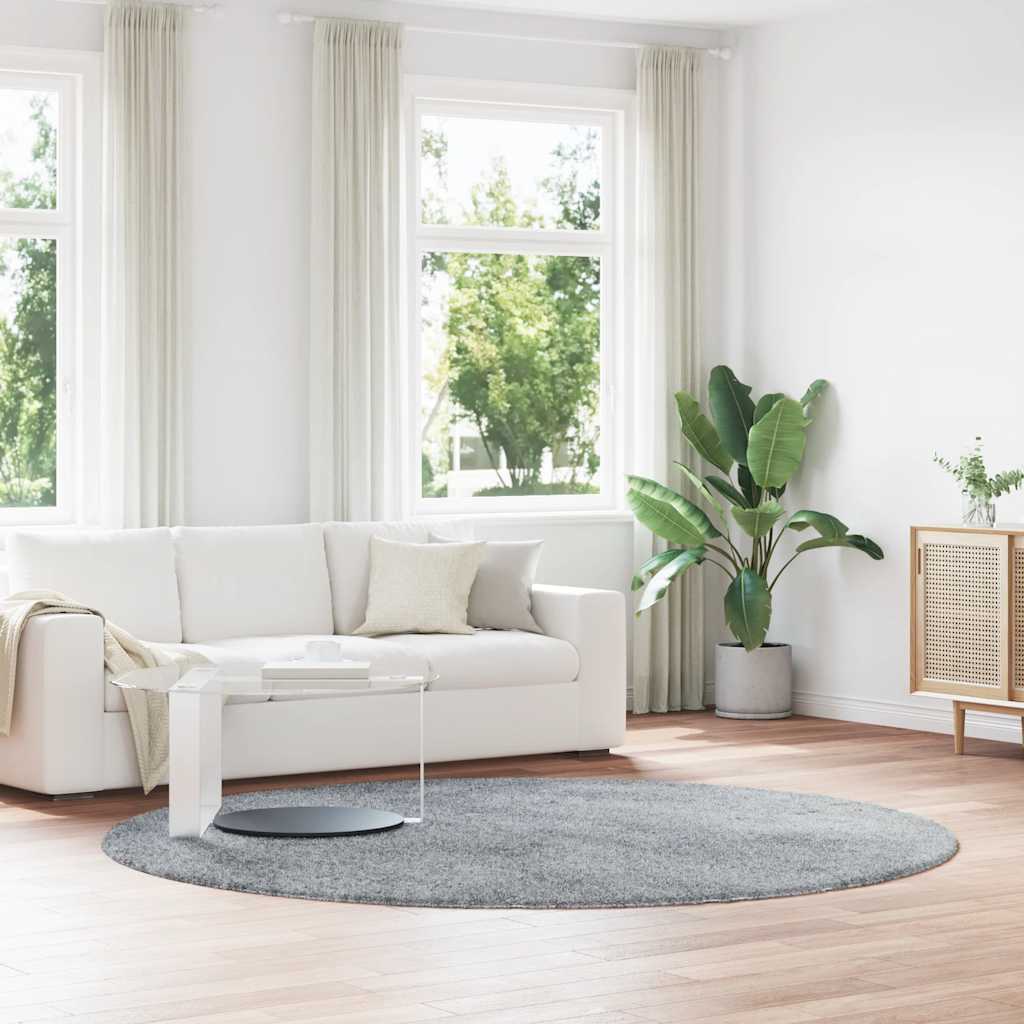 vidaXL Teppich Shaggy Hochflor NAVARRA Hellgrau 240x240 cm Polyester