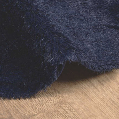 Teppich Shaggy Hochflor NAVARRA Marineblau 240x240 cm Polyester