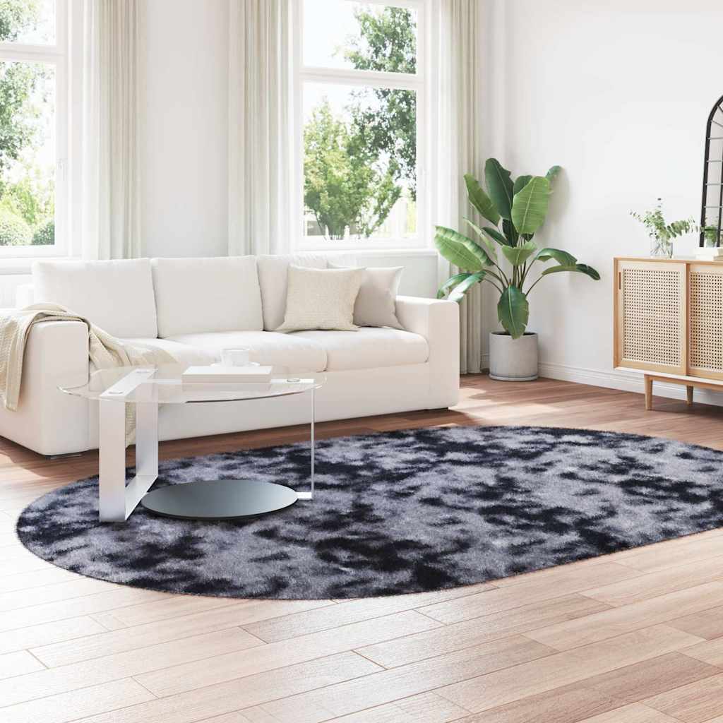 vidaXL Teppich Shaggy Hochflor NAVARRA Dunkelgrau 300x200 cm Polyester
