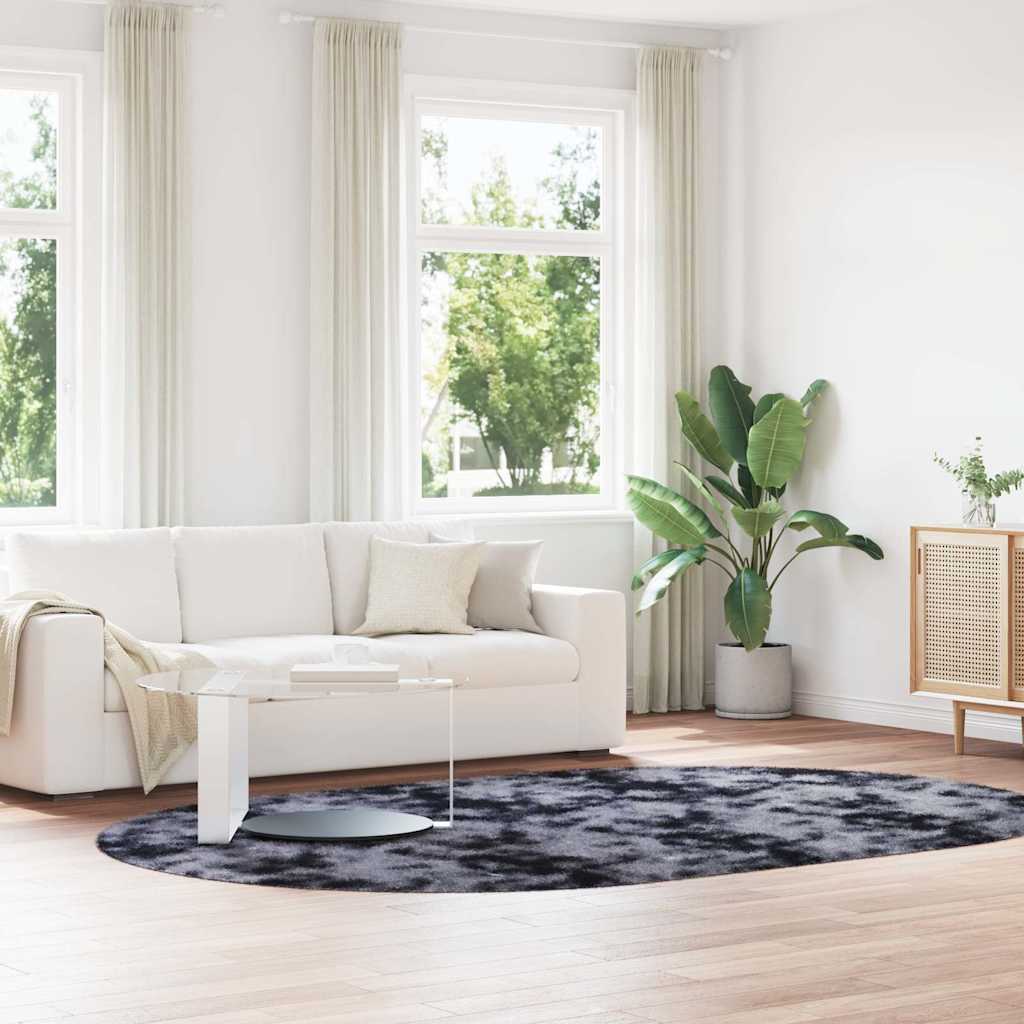 vidaXL Teppich Shaggy Hochflor NAVARRA Dunkelgrau 300x200 cm Polyester