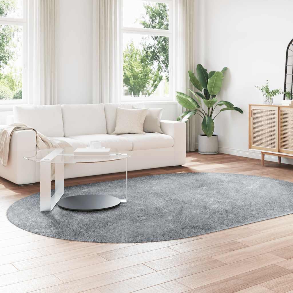 vidaXL Teppich Shaggy Hochflor NAVARRA Hellgrau 300x200 cm Polyester