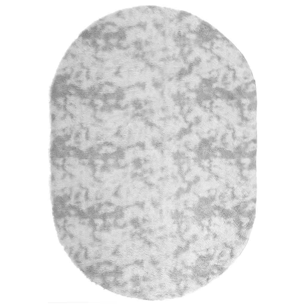 vidaXL Teppich Shaggy Hochflor NAVARRA Silbergrau 300x200 cm Polyester