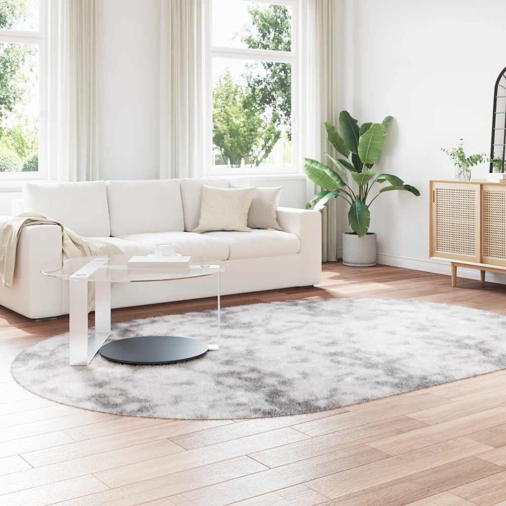 vidaXL Teppich Shaggy Hochflor NAVARRA Silbergrau 300x200 cm Polyester