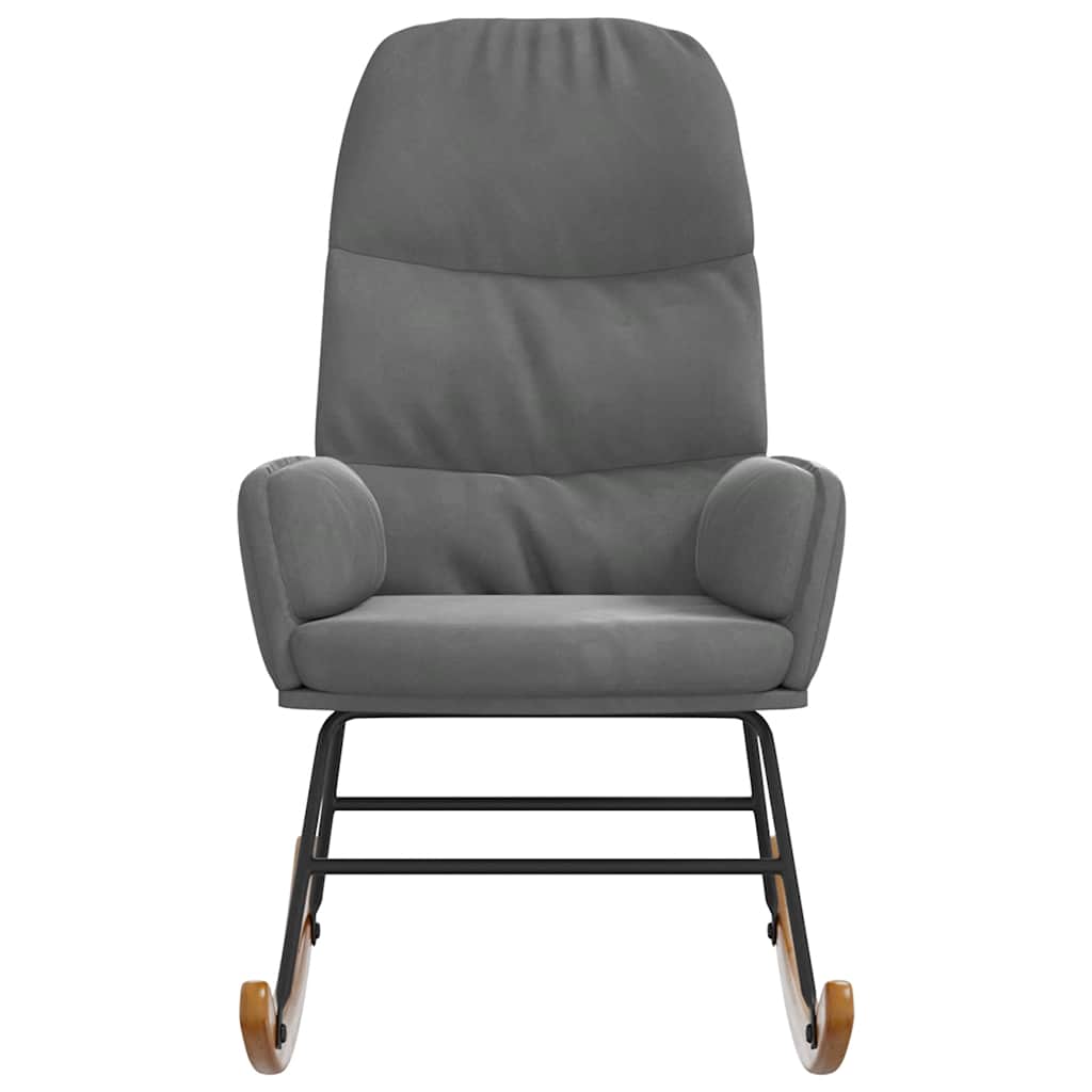 Schaukelstuhl Dunkelgrau Samt