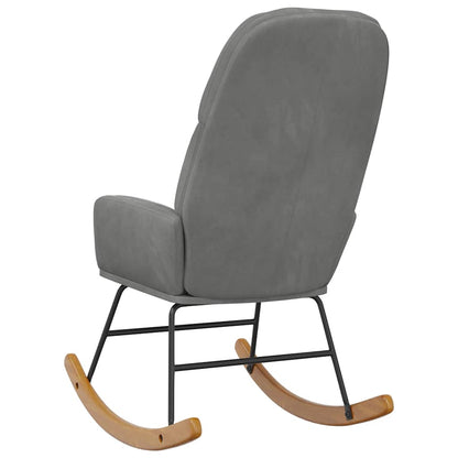 Schaukelstuhl Dunkelgrau Samt