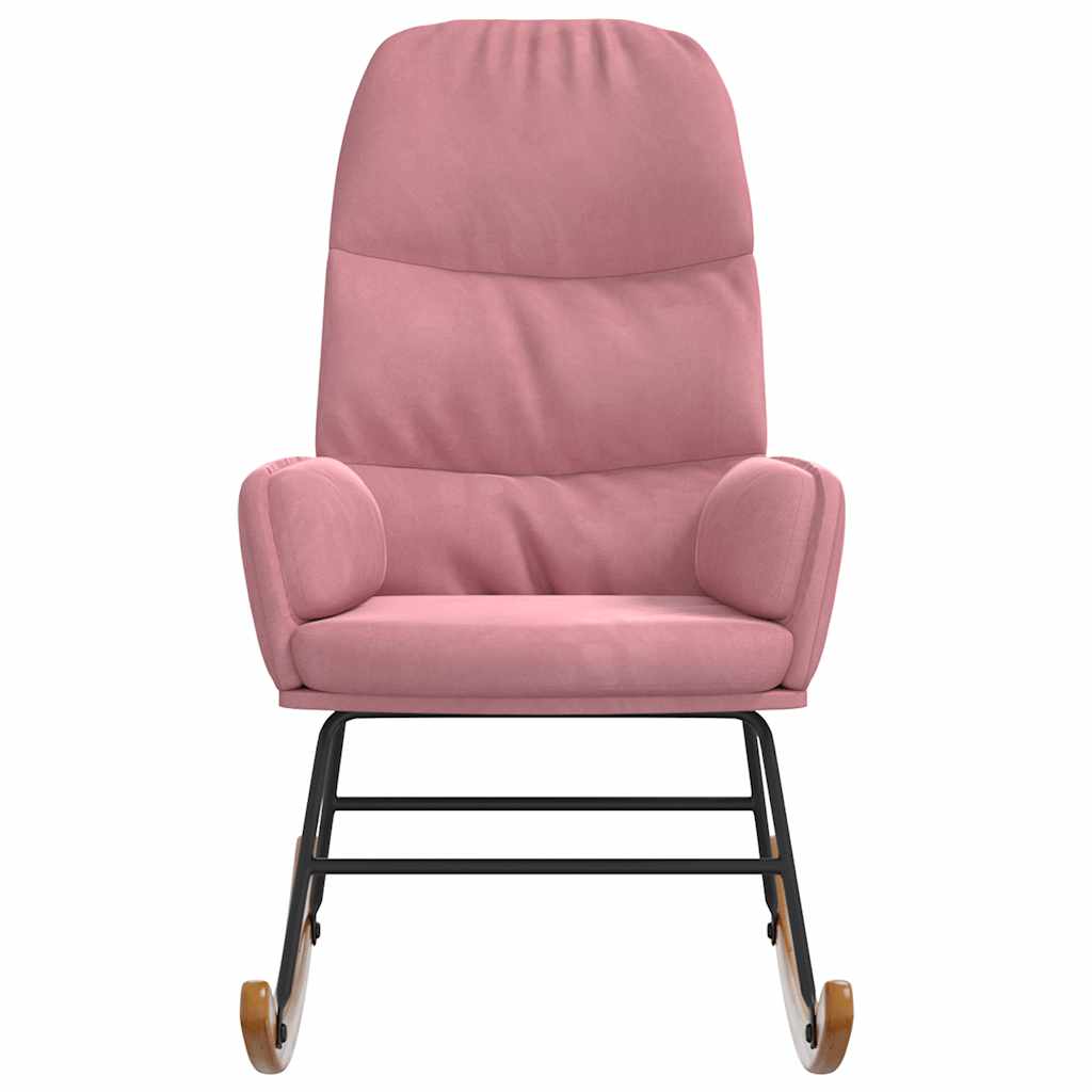 Schaukelstuhl Rosa Samt