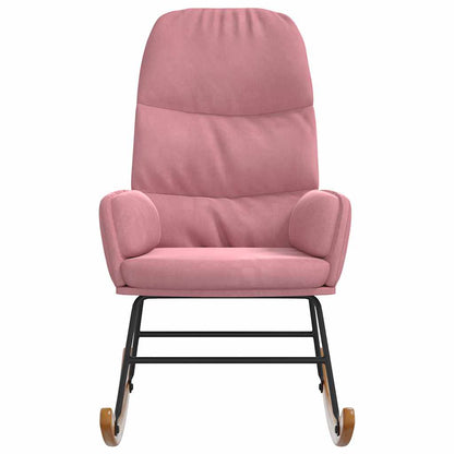 Schaukelstuhl Rosa Samt
