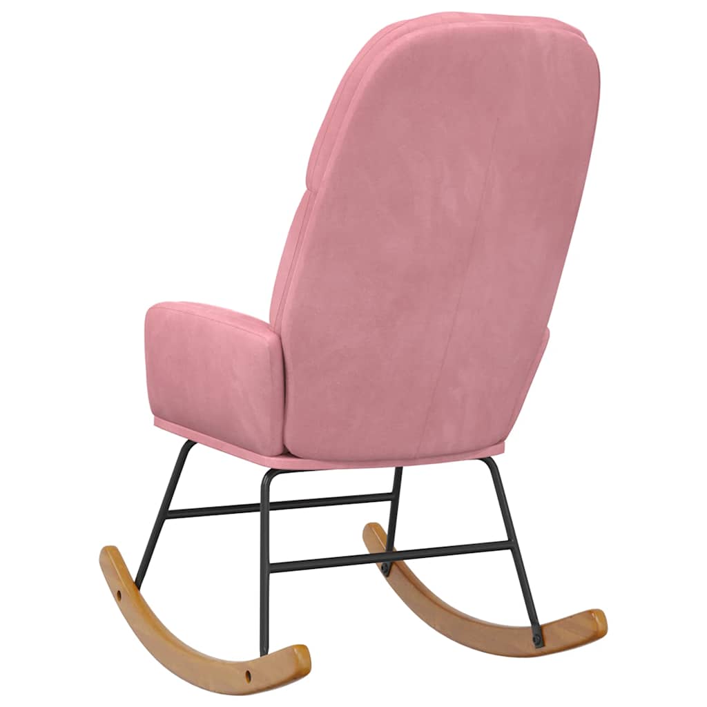 Schaukelstuhl Rosa Samt