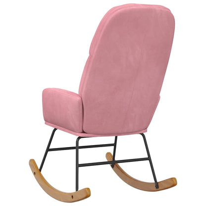 Schaukelstuhl Rosa Samt