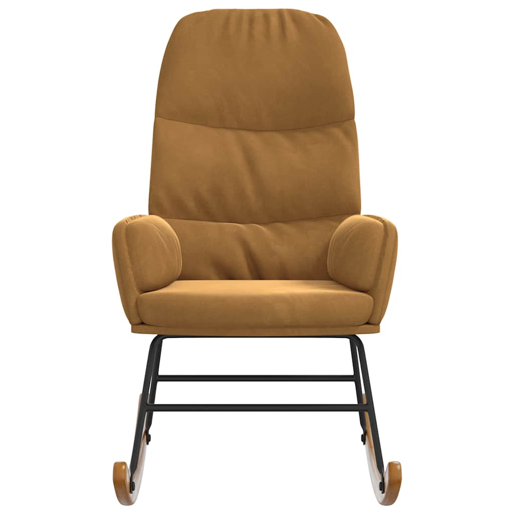 Schaukelstuhl Braun Samt