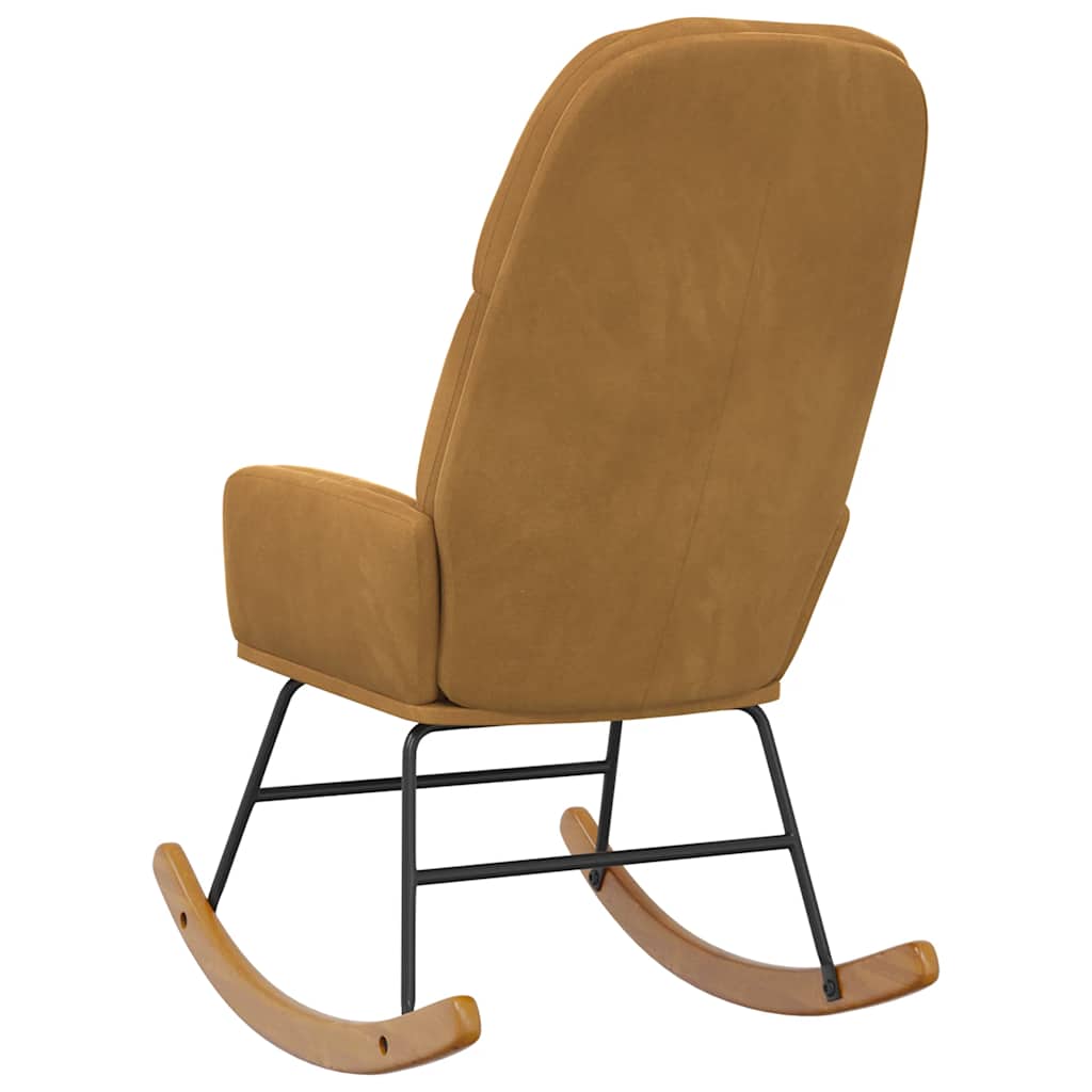 Schaukelstuhl Braun Samt