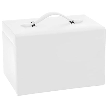 Schmuckkästchen 3-Schichten mit Spiegel Abschließbar Weiß