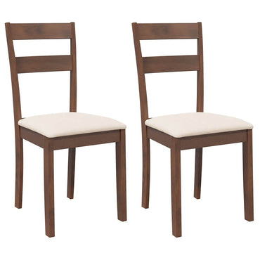 vidaXL Chaises de salle à manger avec coussins 2 pcs Marron Bois d'hévéa massif
