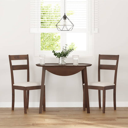 vidaXL Chaises de salle à manger avec coussins 2 pcs Marron Bois d'hévéa massif