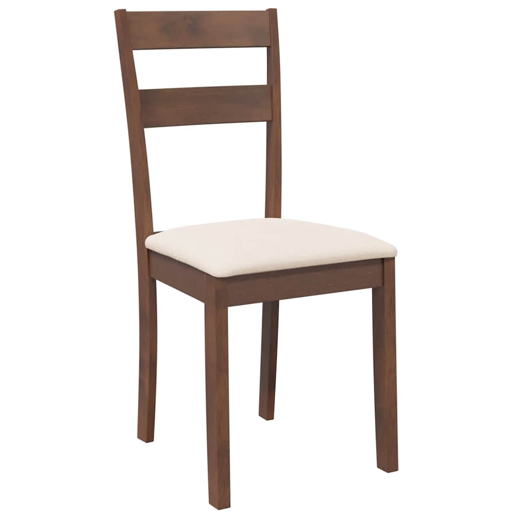 vidaXL Chaises de salle à manger avec coussins 2 pcs Marron Bois d'hévéa massif