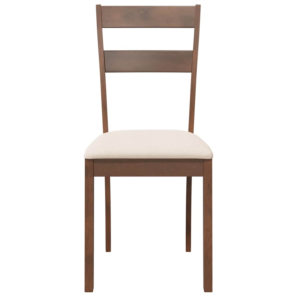 vidaXL Chaises de salle à manger avec coussins 2 pcs Marron Bois d'hévéa massif