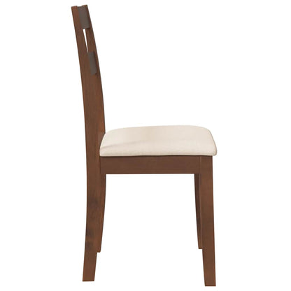 vidaXL Chaises de salle à manger avec coussins 2 pcs Marron Bois d'hévéa massif