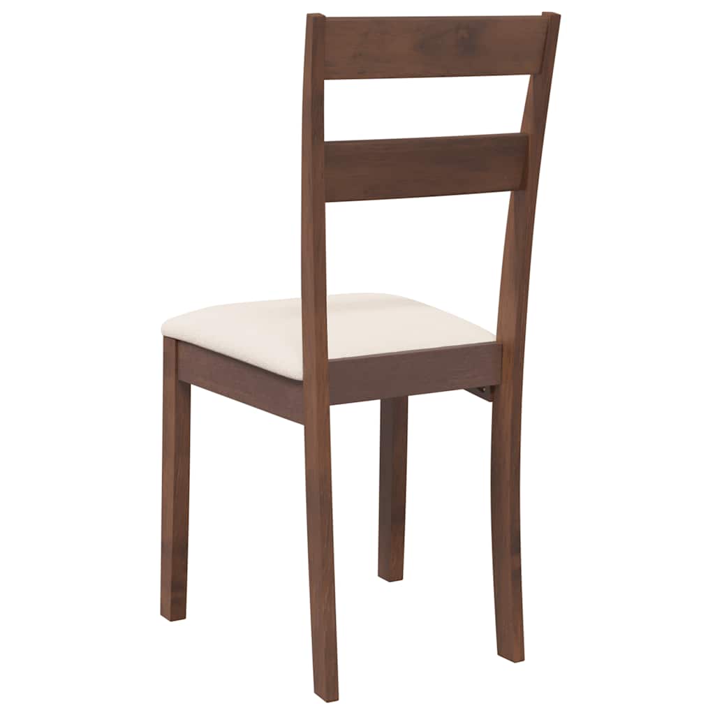 vidaXL Chaises de salle à manger avec coussins 2 pcs Marron Bois d'hévéa massif