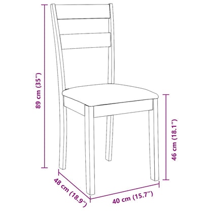 vidaXL Chaises de salle à manger avec coussins 2 pcs Marron Bois d'hévéa massif