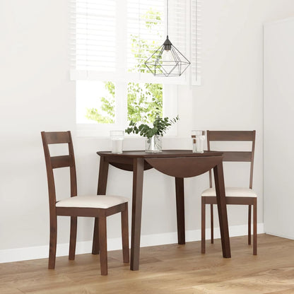 vidaXL Chaises de salle à manger avec coussins 2 pcs Marron Bois d'hévéa massif