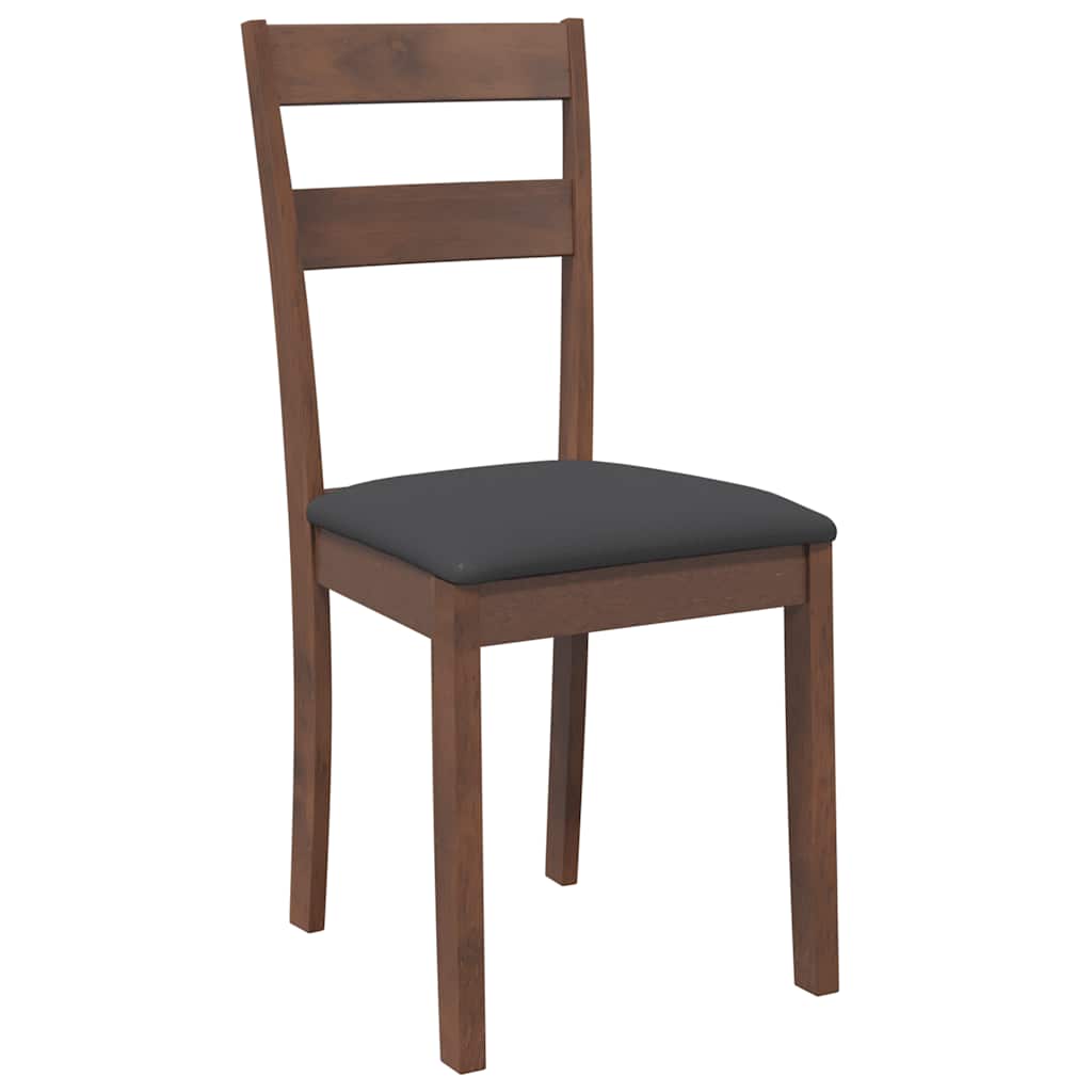 vidaXL Chaises de salle à manger avec coussins 2 pcs Marron Bois d'hévéa massif