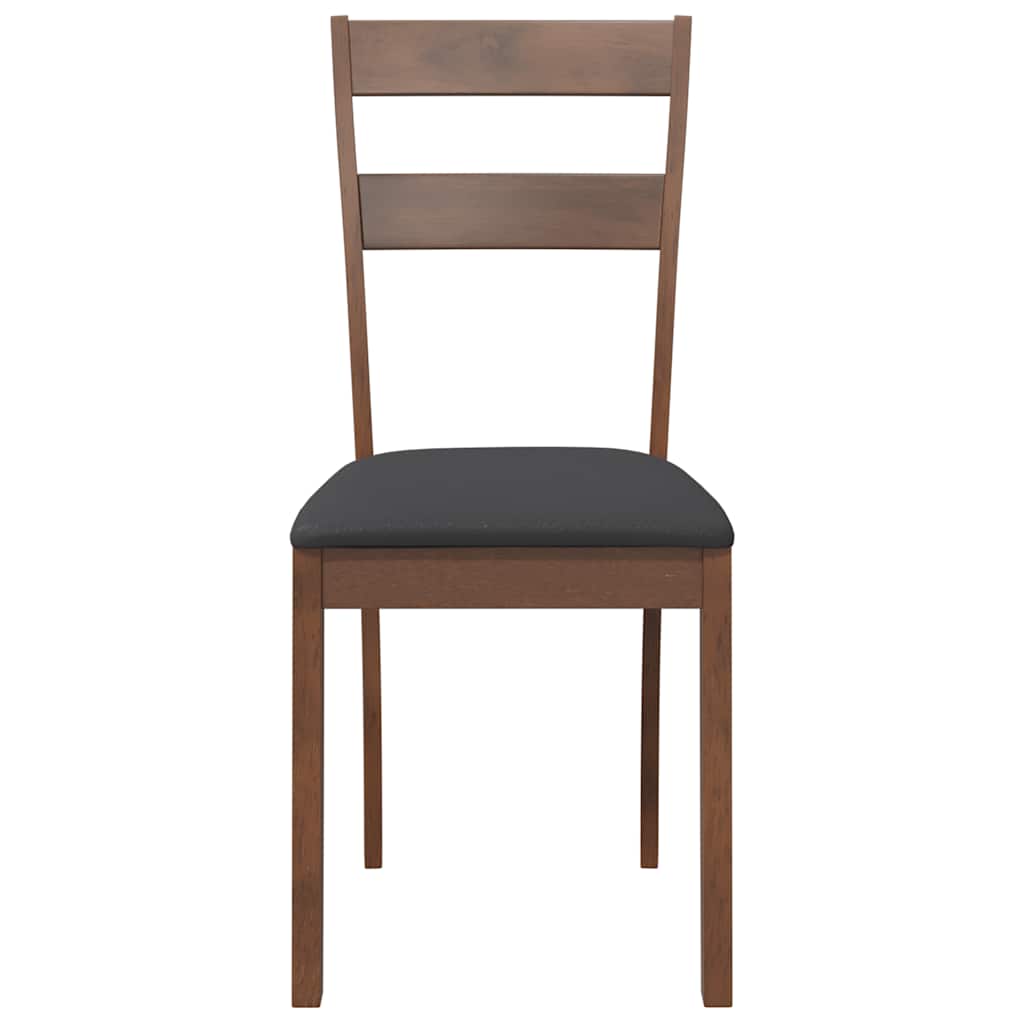 vidaXL Chaises de salle à manger avec coussins 2 pcs Marron Bois d'hévéa massif