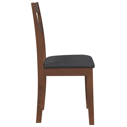 vidaXL Chaises de salle à manger avec coussins 2 pcs Marron Bois d'hévéa massif