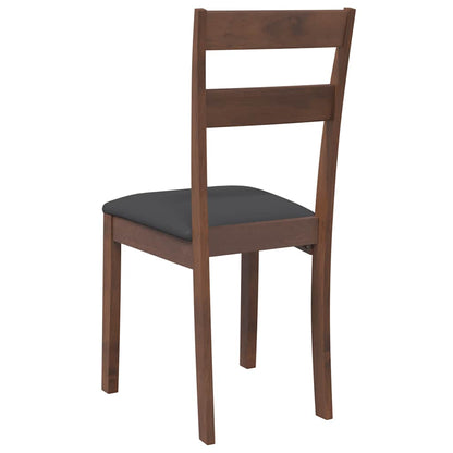 vidaXL Chaises de salle à manger avec coussins 2 pcs Marron Bois d'hévéa massif