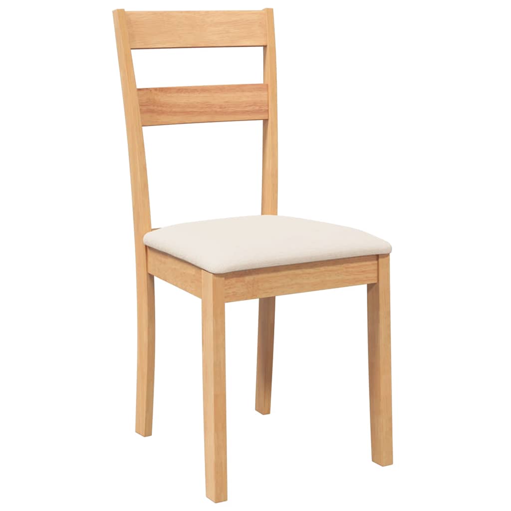 vidaXL Esszimmerstühle mit Kissen 2 Stk. Natur Massivholz Gummibaum