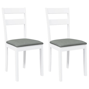 vidaXL Chaises de salle à manger avec coussins 2 pcs Blanc Bois d'hévéa massif
