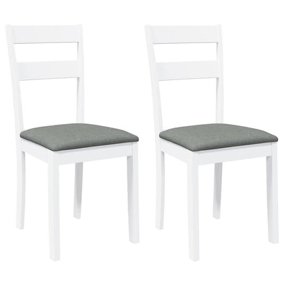 vidaXL Chaises de salle à manger avec coussins 2 pcs Blanc Bois d'hévéa massif