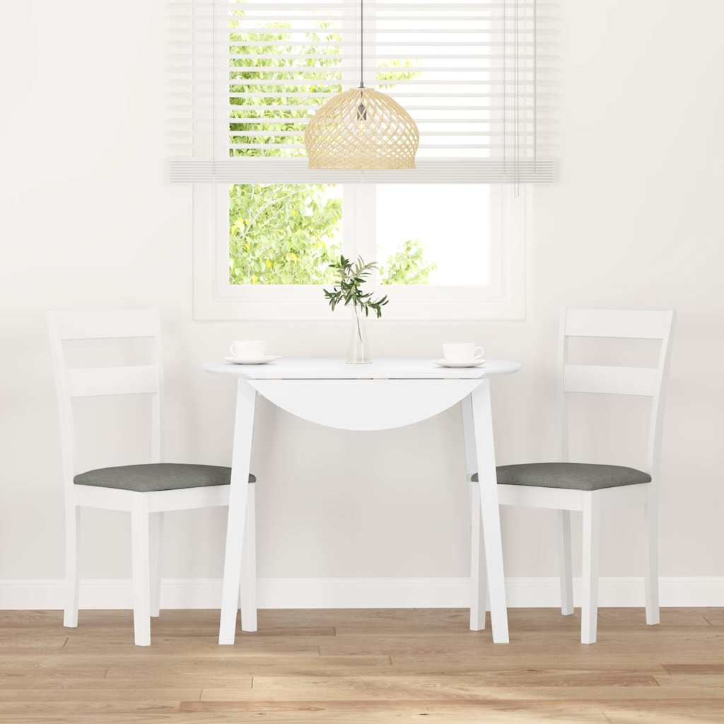 vidaXL Chaises de salle à manger avec coussins 2 pcs Blanc Bois d'hévéa massif