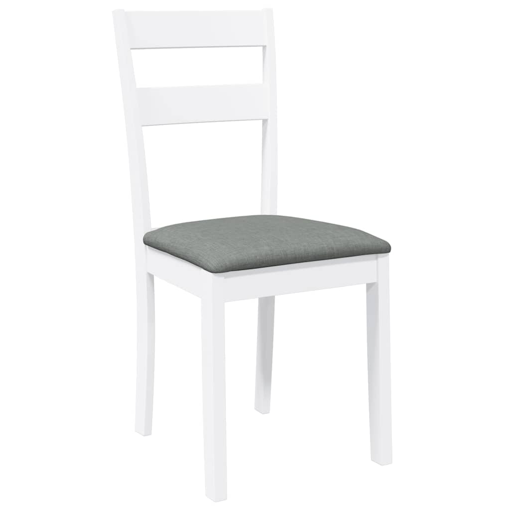 vidaXL Chaises de salle à manger avec coussins 2 pcs Blanc Bois d'hévéa massif