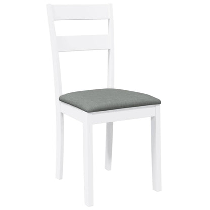 vidaXL Chaises de salle à manger avec coussins 2 pcs Blanc Bois d'hévéa massif
