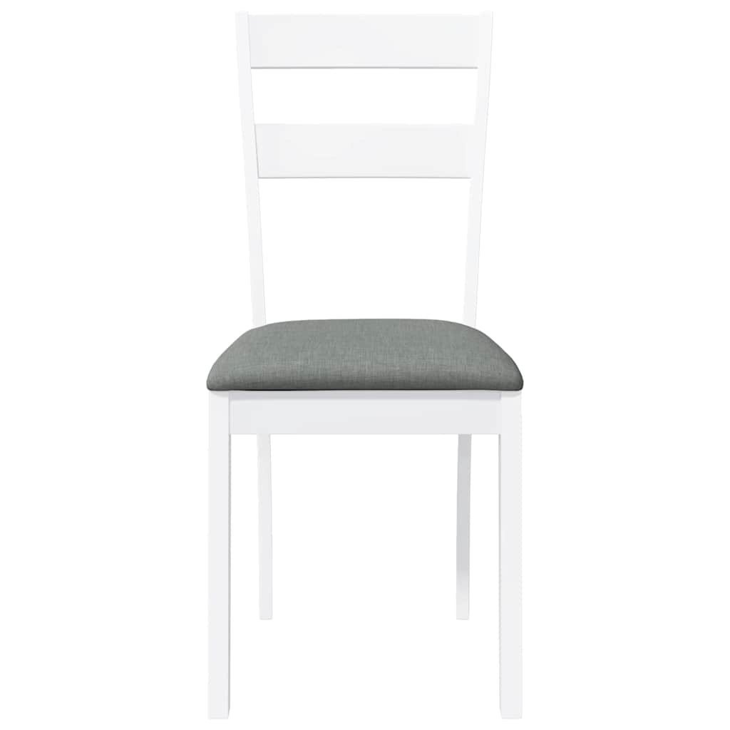 vidaXL Chaises de salle à manger avec coussins 2 pcs Blanc Bois d'hévéa massif
