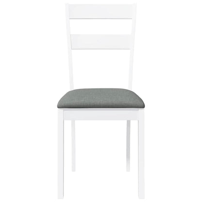 vidaXL Chaises de salle à manger avec coussins 2 pcs Blanc Bois d'hévéa massif